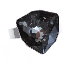 Кольцо с кристаллом 18 мм бриллиантовой огранки Silver Night родий покрытие родий