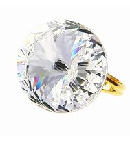 Кольцо с кристаллом 18 мм Crystal покрытие золото