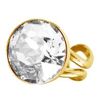 Кольцо с кристаллом 14 мм бриллиантовой огранки Crystal покрытие золото