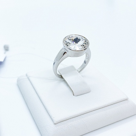 Кольцо с кристаллом 12 мм 17,5 размер
