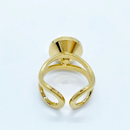Кольцо с кристаллом 14 мм бриллиантовой огранки Golden Shadow